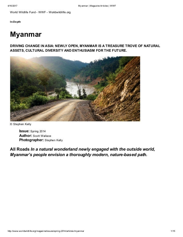 World Wildlife Fund Myanmar Is A Treasure Trove Of Natural Assets Cu