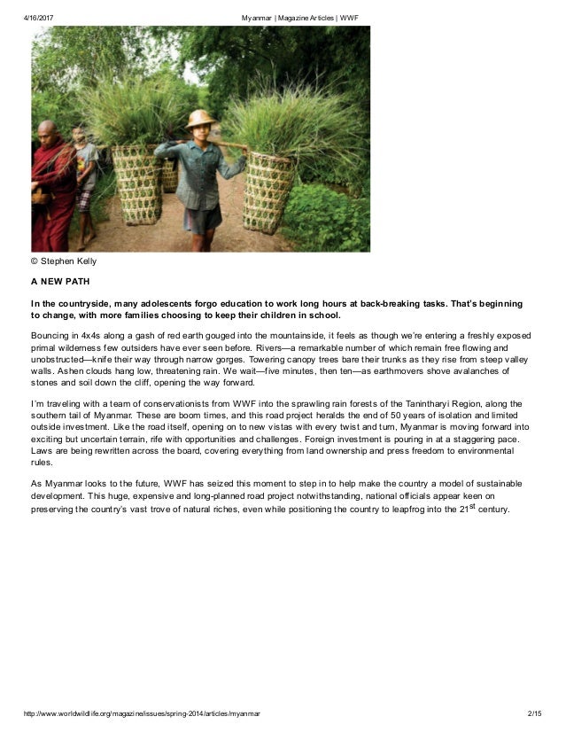 World Wildlife Fund Myanmar Is A Treasure Trove Of Natural Assets Cu