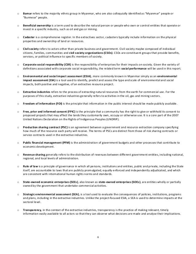 Myanmar And The Natural Resources Charter Myanmar And The Natural Resources Charter