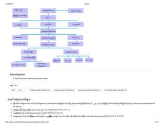 10/16/2017 Home
http://www.myanmarbanksassociation.org/index.php/2-mba 11/11
Subcategories
Upcoming Events (/index.php/upcoming-events)
Page 1 of 3
Start Prev 1 2 (/index.php/2-mba?start=4) 3 (/index.php/2-mba?start=8) Next (/index.php/2-mba?start=4) End (/index.php/2-mba?start=8)
ေနာက္ ဆုံးရသတင္းမ်ား
ျမန္မာႏိုင္ငံဘဏ္ မ် ားအသင္း၊ အသင္း၀င္ဘဏ္ မ် ားအားလံုး Call Deposit အတိုးႏႈန္းႏွင့္ပတ္ သက္ ၍ လိုက္ နာေဆာင္ရြက္ ႏိုင္ရန္အတြက္ (၂၂-၉-၂၀၁၇) ရက္ စြဲျဖင့္ ေအာက္ ပါအတိုင္းထုတ္ ျပန္လုိက္ ပါသည္ ။ (/index.php/upcoming-events/93-
call-deposit)
ေရၾကည္ ရာျမက္ ႏုရာရွာေဖြျခင္း (/index.php/upcoming-events/92-2017-09-25-15-34-17)
လူေမြးျခင္းဆိုသည္ (/index.php/upcoming-events/91-2017-09-25-15-32-22)
ကေမာၻဇအနာဂတ္ အလင္းတန္းျမန္မာေဖာင္ေဒးရွင္းက ပခုကၠဴျမိဳ႕နယ္ အတြက္ ေရသယ္ ယာဥ္အသစ္တစ္စီးေပးအပ္လွဴဒါန္း (/index.php/upcoming-events/90-2017-09-25-15-31-25)
 