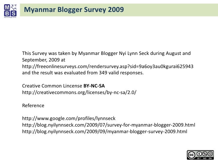 Myanmar Blogger Survey 2009 Br This