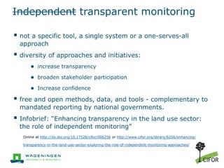 Independent transparent monitoring
 not a specific tool, a single system or a one-serves-all
approach
 diversity of appr...