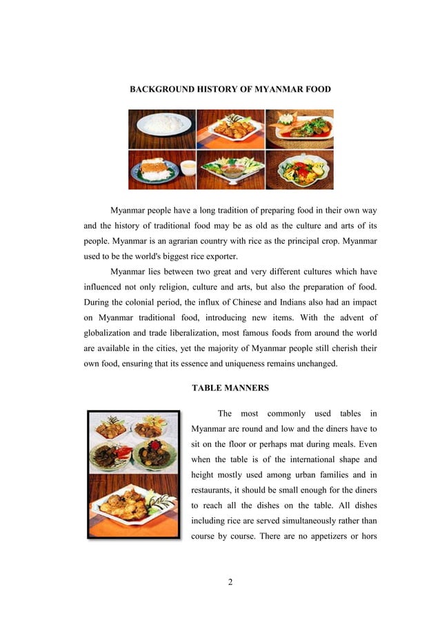 traditional food essay