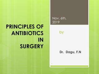principles of antibiotics in surgery, ppt. | PPTX
