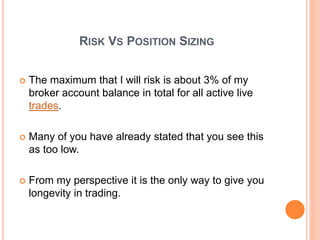 My approach on Position Sizing