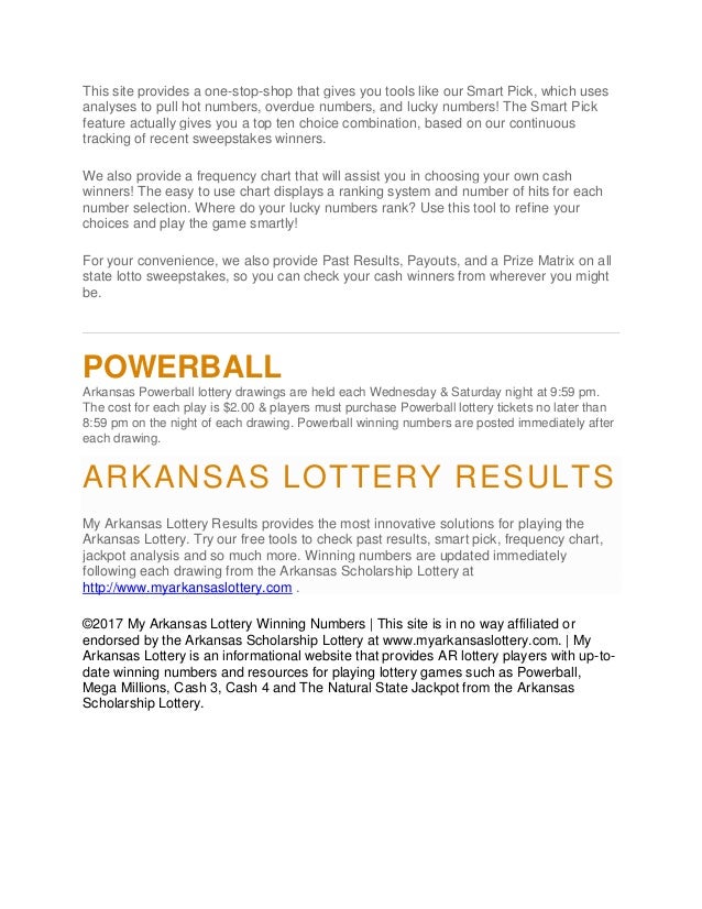 my arkansas lottery powerball winning numbers powerball chart