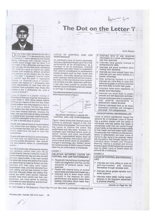 The Dot on the Letter 'i', NHRDN Newsletter, December, 2006