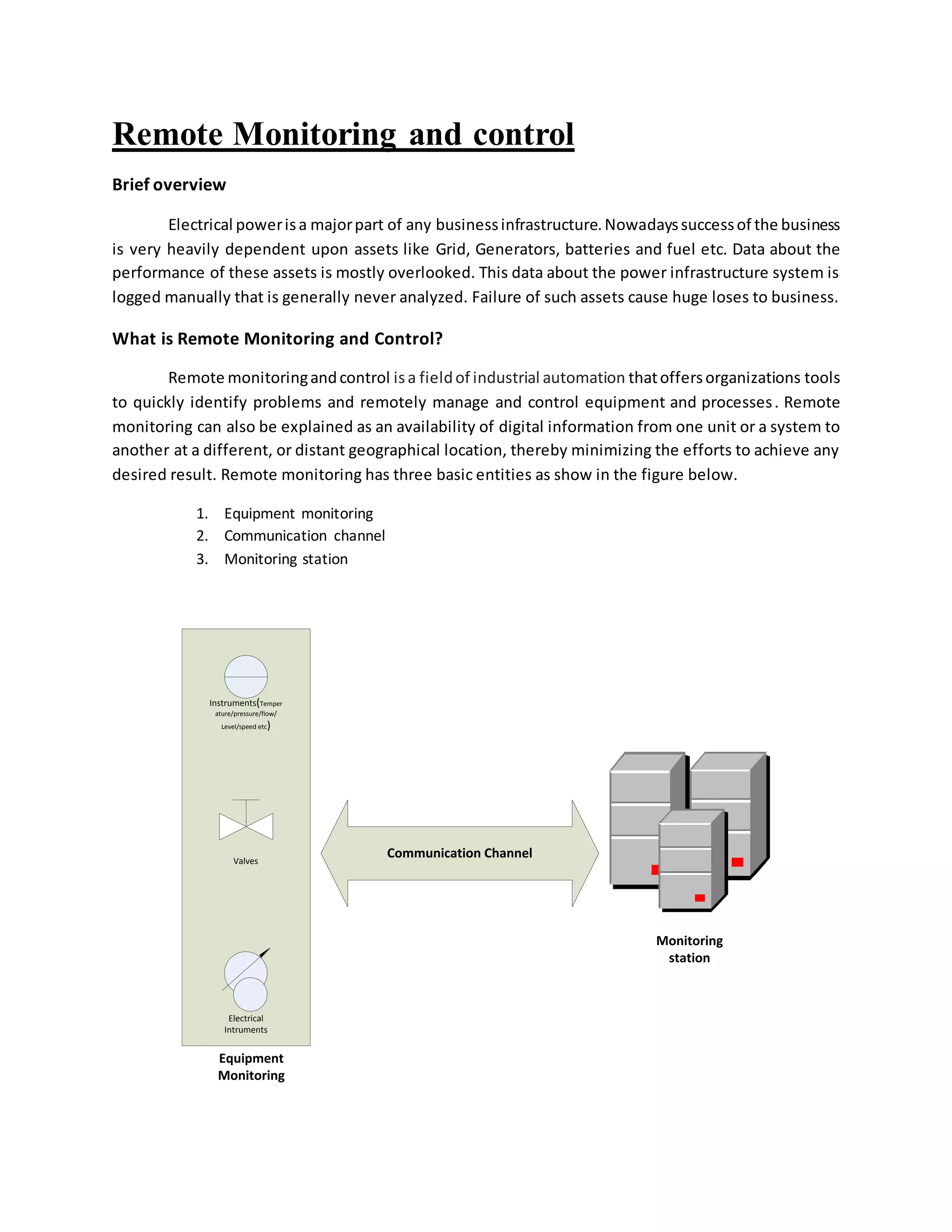 Remote Monitoring and control | DOCX | Power and Energy Industry ...