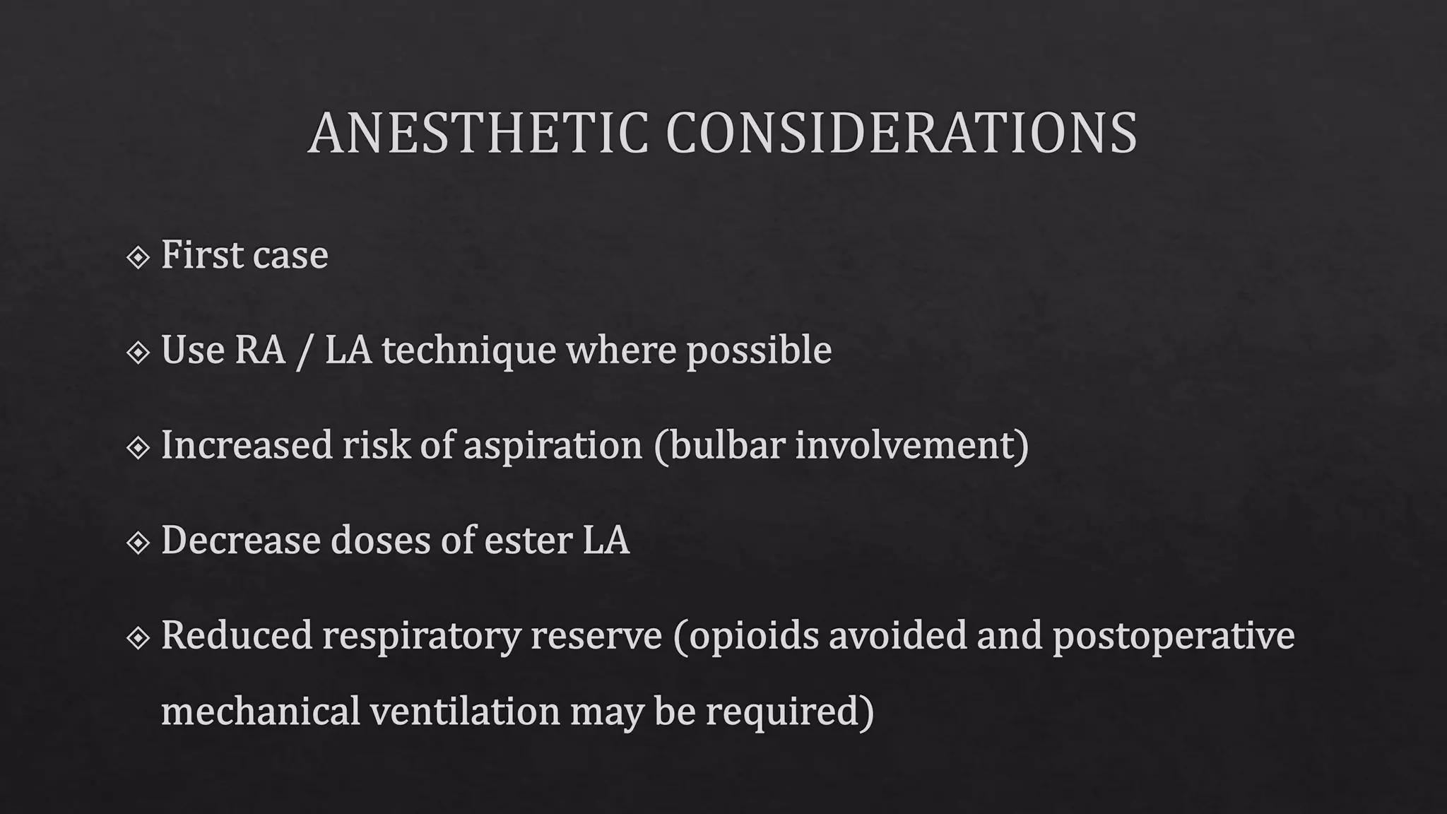 Myasthenia gravis and anesthesia