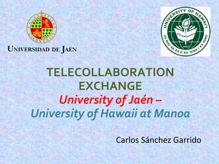 TELECOLLABORATION EXCHANGE University of Jaén – University of Hawaii at Manoa Carlos Sánchez Garrido 