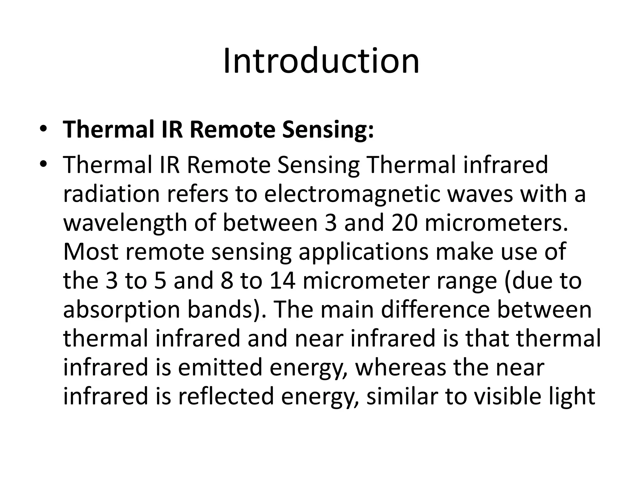 overview thermal remote sensing | PPTX
