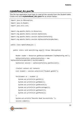 Mybatis tutorial | PDF