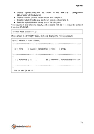 Mybatis tutorial | PDF
