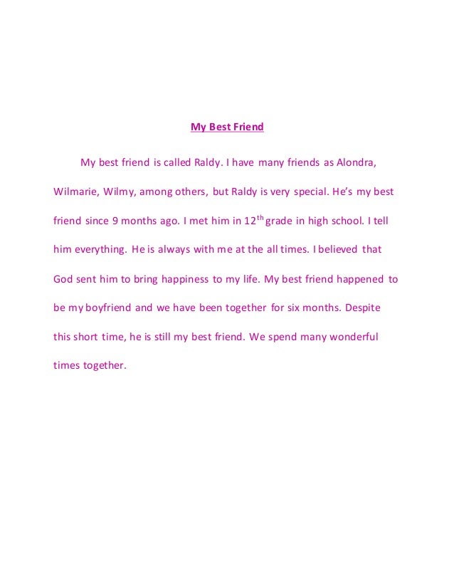 short paragraph about your best friend