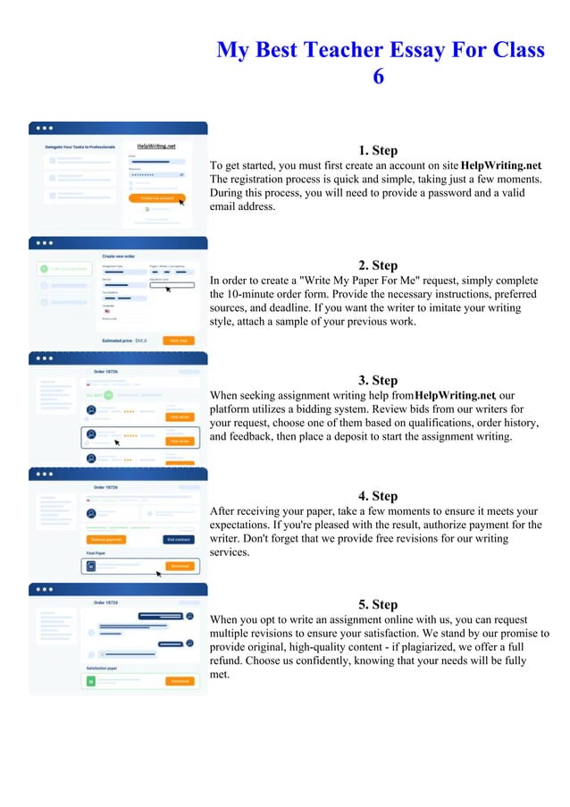 My Best Teacher Essay For Class 6 PDF