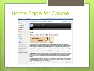 Home Page for Course
