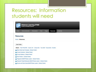 Resources: Information
students will need
