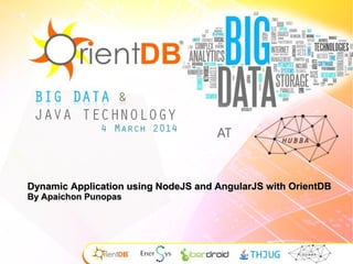 Dynamic Application using NodeJS and AngularJS with OrientDB
By Apaichon Punopas

 