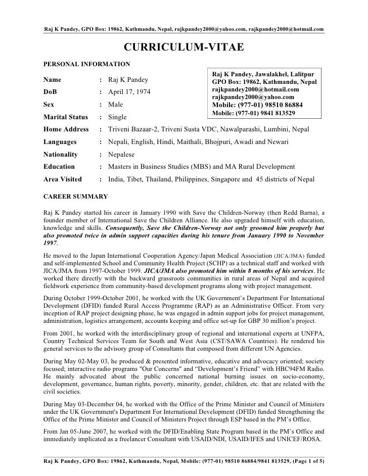 biodata or bio data