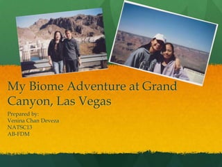 My Biome Adventure at Grand Canyon, Las Vegas Prepared by: Venina Chan Deveza NATSC13 AB-FDM 
