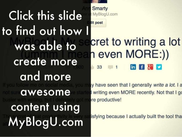 How @Myblogu Makes Blogging Enjoyable! Slide 5