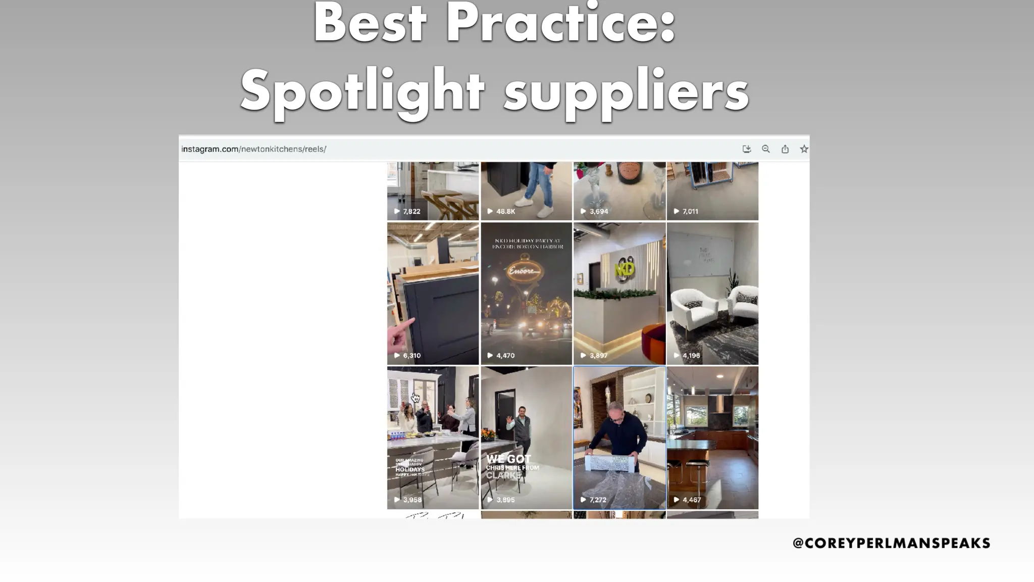 Best Practice:
Spotlight suppliers
 