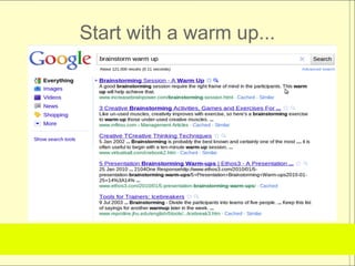 Start with a warm up...
 