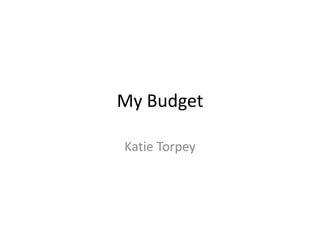 My Budget

Katie Torpey
 