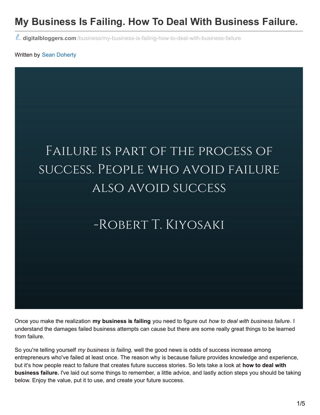 My business is failing how to deal with business failure