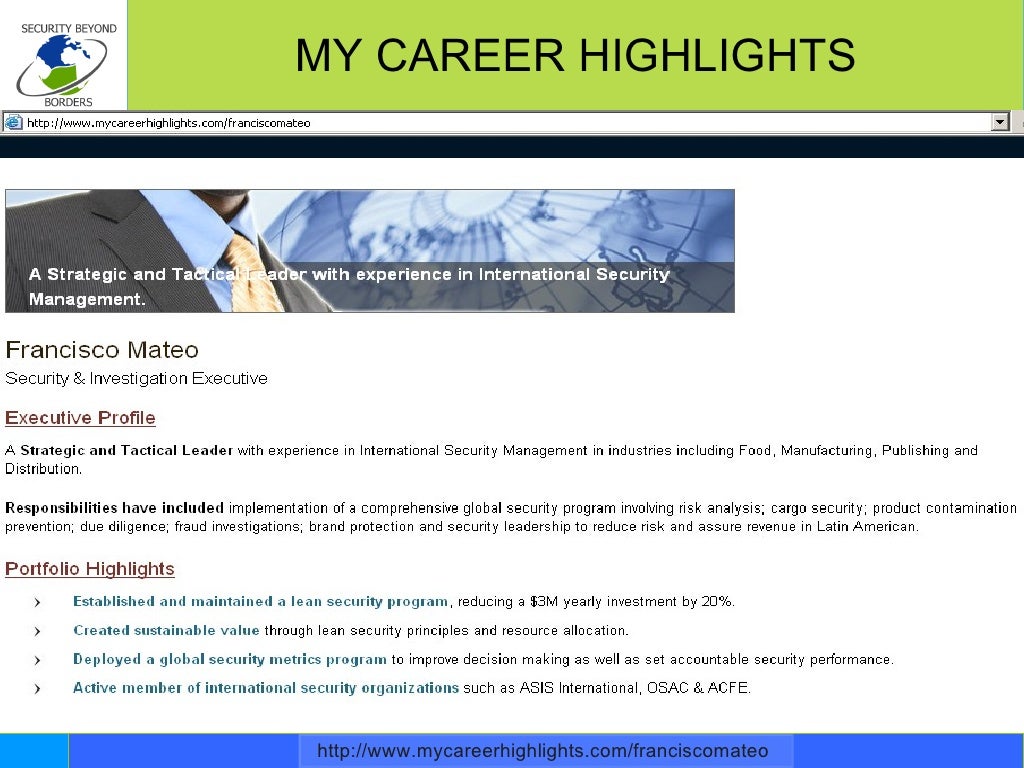 My Career Highlights