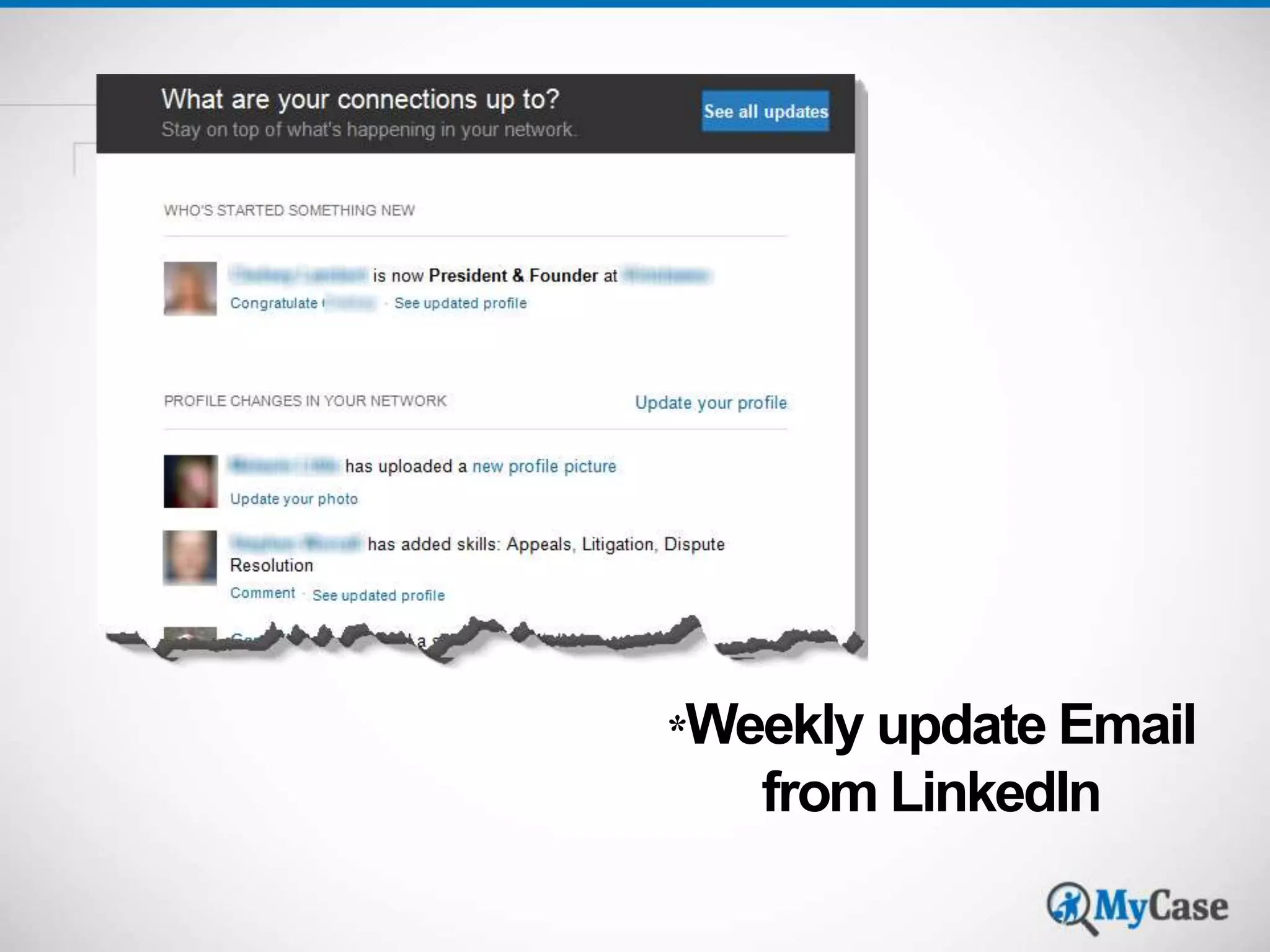 *Weekly update Email 
from LinkedIn 
 