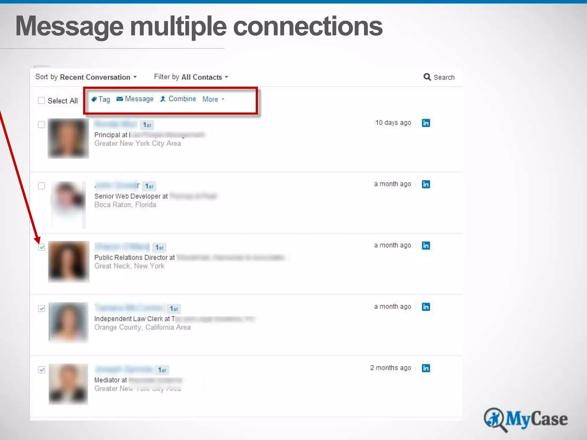 Message multiple connections 
 