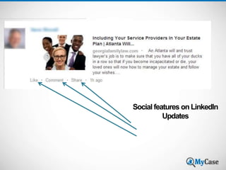 Social features on LinkedIn 
Updates 
 