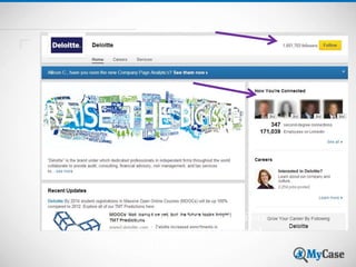 • Follow clients, competitors 
• See how you’re connected 
• Get more info 
 