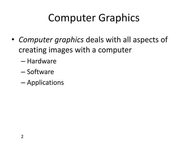 Introduction to computer graphics | PPTX