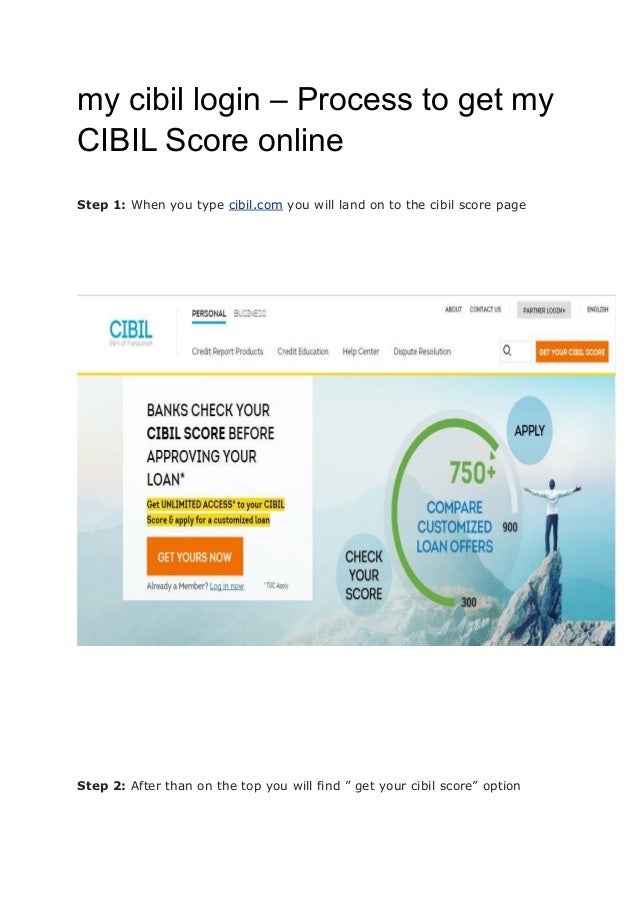 My cibil login