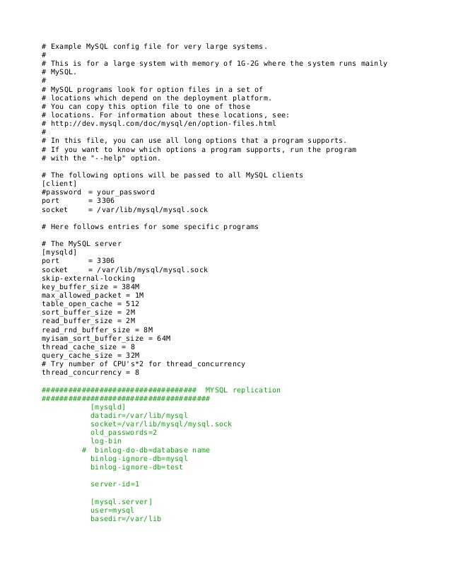 My cnf example My cnf example
