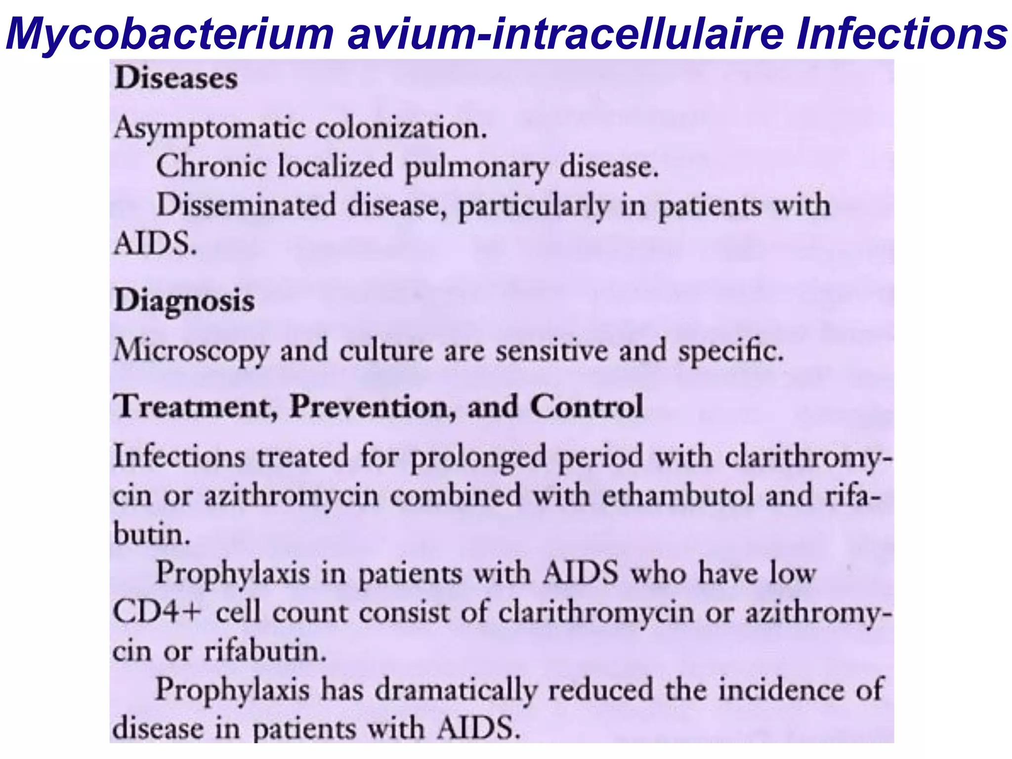 Mycobacterium avium-intracellulaire Infections
 