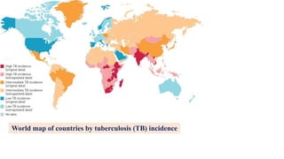 World map of countries by tuberculosis (TB) incidence
 