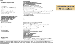 Virulence Factors of
M. tuberculosis
 