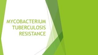 MYCOBACTERIUM
TUBERCULOSIS
RESISTANCE
 