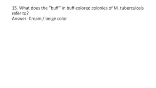 MYCOBACTERIUM TUBERCULOSIS QUIZ.pptx BY DOC | PPTX