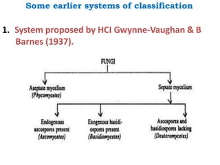 Some earlier systems of classification
1. System proposed by HCI Gwynne-Vaughan & B
Barnes (1937).
 
