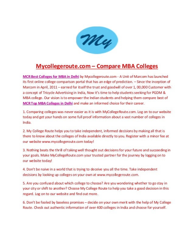 mycollegeroute com compare mba colleges college comparing