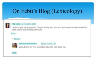 On Febti’s Blog (Lexicology)
 
