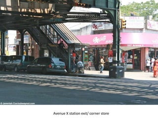 Avenue X station exit/ corner store
 