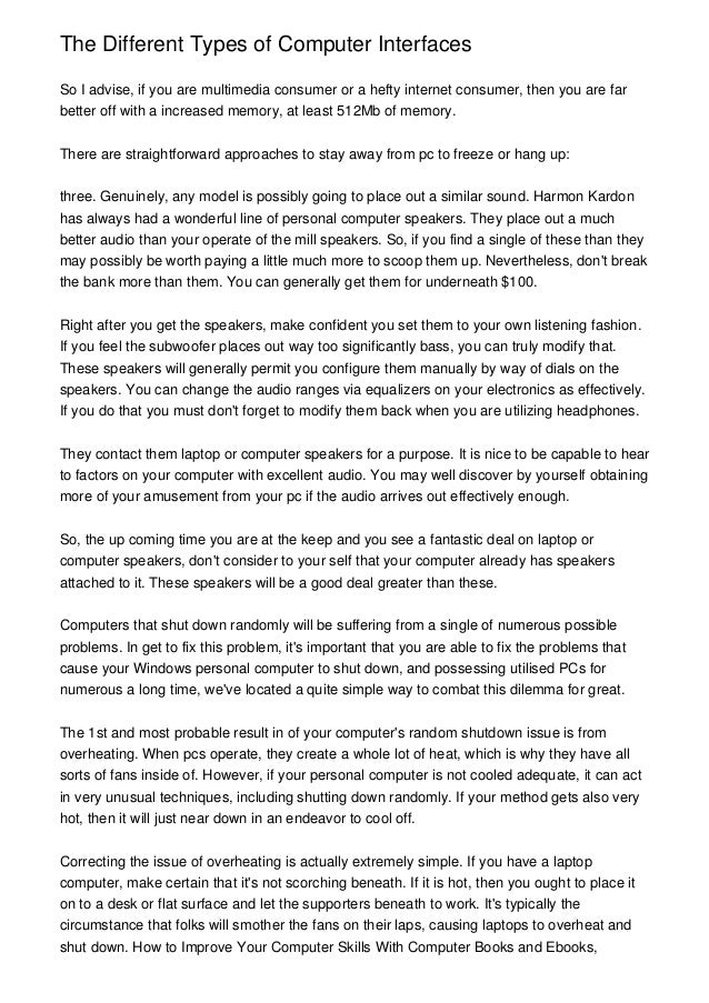 The Different Types of Computer Interfaces