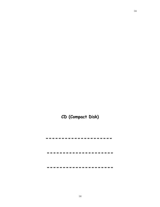 CD (Compact Disk)
---------------------
---------------------
---------------------
14
14
 