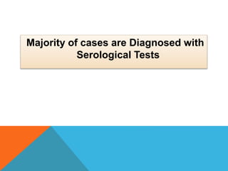 Majority of cases are Diagnosed with
Serological Tests
 