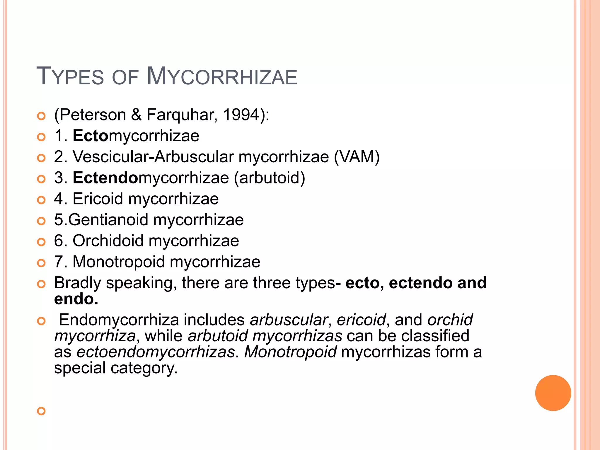 Ecto and endomycorrhizae and their significance PPT